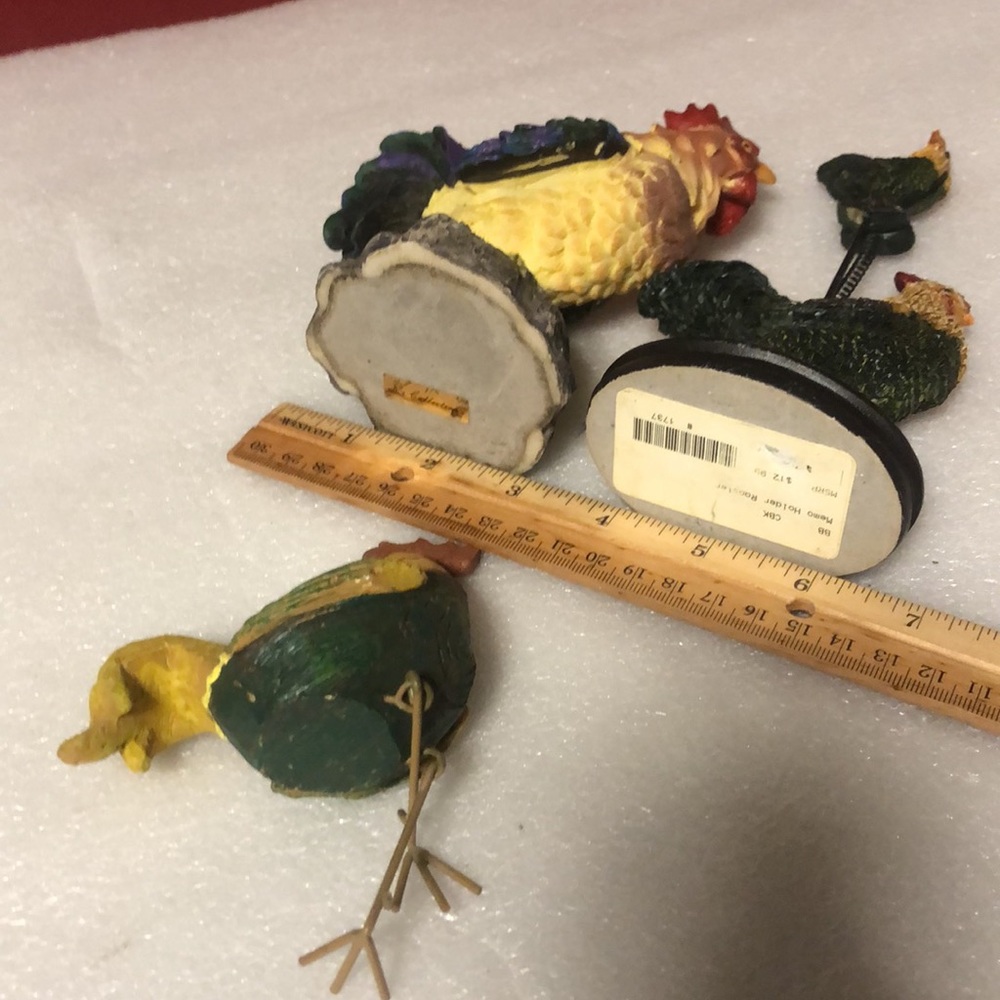 Vintage Rosters collection-3 pieces.Ceramic - Picture 15 of 15
